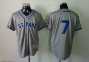 Minnesota Twins #7 Joe Mauer Grey 1948 St. Paul Saints Turn Back The Clock Stitched Jersey