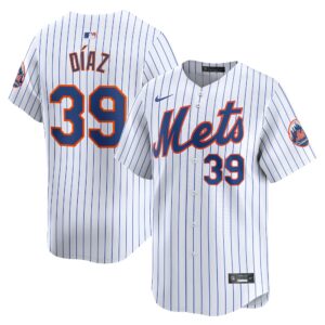 Men's New York Mets #39 Edwin Diaz  White Home Limited Player Jersey