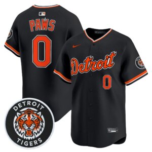 PAWS #0 Detroit Tigers Alternate Vapor Premier Limited Jersey - Black