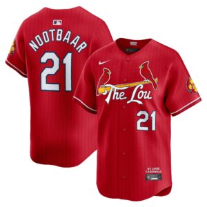 Men's  St. Louis Cardinals #21 Lars Nootbaar Red 2024 City Connect Limited Player Jersey