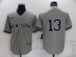 Men's New York Yankees #13 Alex Rodriguez Stitched Grey Cool Base Jersey