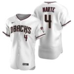 Men's  Arizona Diamondbacks #4 Ketel Marte White Crimson 2020 Home Jersey