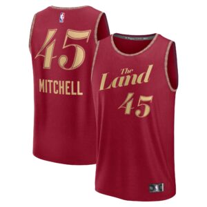 Unisex Cleveland Cavaliers Donovan Mitchell  Wine 2023/24 Fast Break Jersey - City Edition