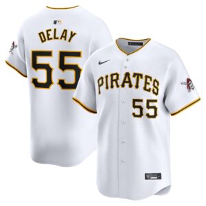 Men's Pittsburgh Pirates Jason Delay  White Home Limited Player Jersey
