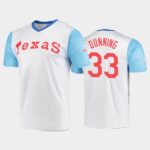 Men's Mitchell And Ness Wordmark White Texas Rangers Cooperstown Collection #33 Dane Dunning Throwback Jersey