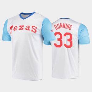 Men's Mitchell And Ness Wordmark White Texas Rangers Cooperstown Collection #33 Dane Dunning Throwback Jersey