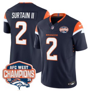 Patrick Surtain II #2 Denver Broncos DEN AFC West Champions Patch Vapor Limited Jersey V2 - All Stitched
