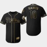 Men's Philadelphia Phillies #10 J.T. Realmuto Black Flex Base Jersey