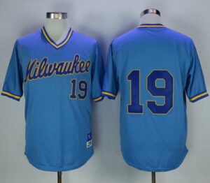 Mitchell And Ness Milwaukee Brewers #19 Robin Yount Stitched Blue Throwback Jersey