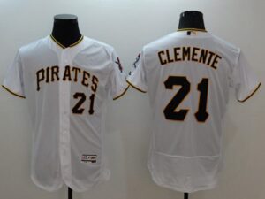 Pittsburgh Pirates #21 Roberto Clemente White Flexbase Collection Stitched Jersey