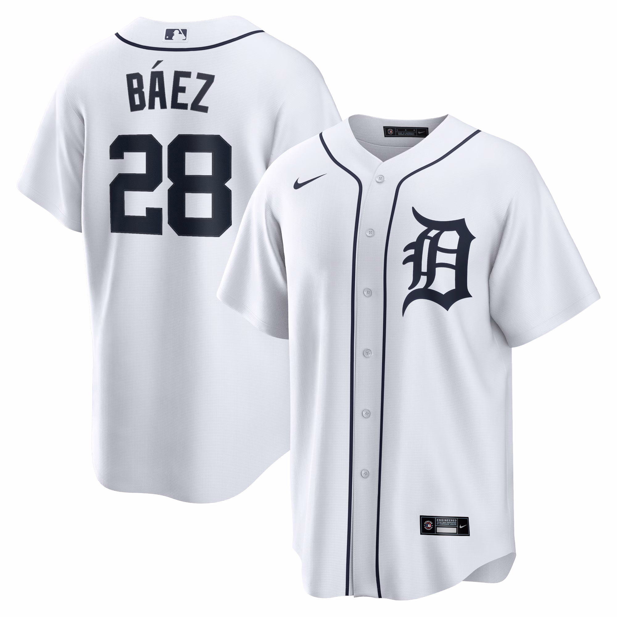 Javier Baez #28 Detroit Tigers Home Replica Player Jersey - White