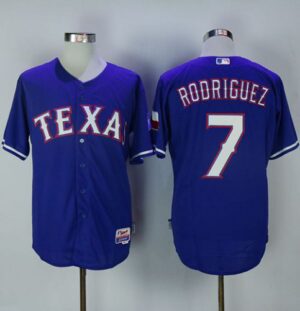 Texas Rangers #7 Ivan Rodriguez Blue Cool Base Stitched Jersey