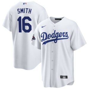 Men's Los Angeles Dodgers #16 Will Smith  White 2024 World Series Champions Home Jersey