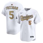 Men's #5 Freddie Freeman Los Angeles Dodgers  2025 Gold Collection Limited White Jersey