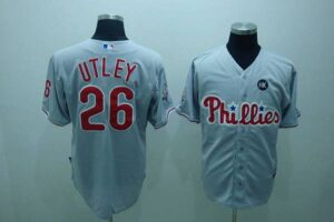 Philadelphia Phillies #26 Chase Utley Stitched Grey Jersey