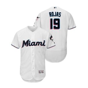 Men's Miami Marlins Miguel Rojas Collection Home 2019 Flex Base Jersey
