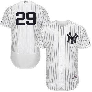 New York Yankees #29 Todd Frazier White Strip Flexbase Collection Stitched Jersey