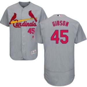 St. Louis Cardinals #45 Bob Gibson Grey Flexbase Collection Stitched Jersey