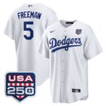 Freddie Freeman #5 Los Angeles Dodgers 250th Patch Home Replica Jersey - White