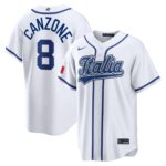 Dominic Canzone #8 Italy Baseball 2026 World Baseball Classic Home Stadium Jersey - White