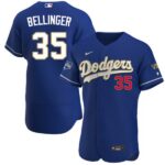 Men's Los Angeles Dodgers #35 Cody Bellinger Royal Blue Championship Flex Base Sttiched Jersey