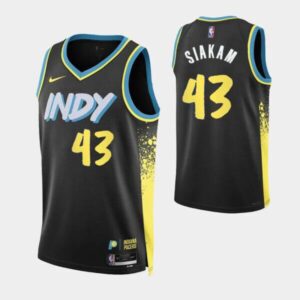 Unisex Indiana Pacers Pascal Siakam  Black 2023/24 Swingman Jersey - City Edition