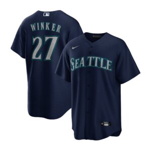 Men's Seattle Mariners Jesse Winker  Navy Alternate Replica Player Jersey