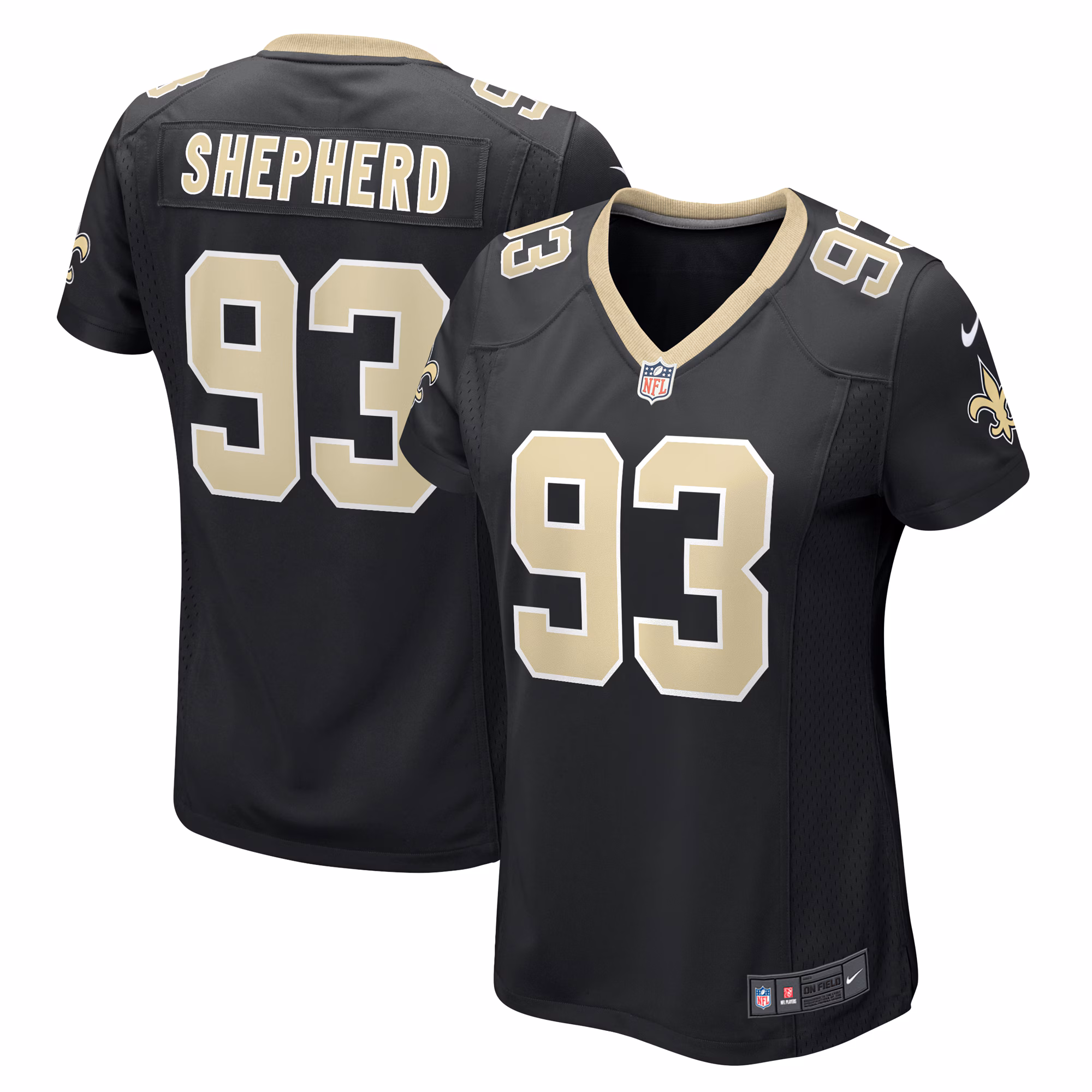 Nathan Shepherd New Orleans Saints Women's Game Jersey - Black