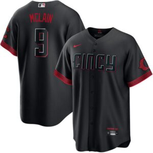 Men's Cincinnati Reds #9 Matt McLain Cool Base Black 2023 City Connect Jersey