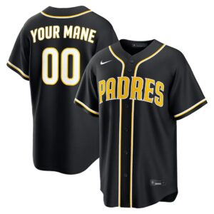 Custom #00 San Diego Padres Fashion Replica Black Out Jersey