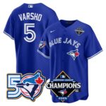 Daulton Varsho #5 Toronto Blue Jays 50th American League Champions Jersey Stitched Royal