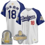 Yamamoto (Kanji) #18 Los Angeles Dodgers 9x Champs Gold Collection Stadium Vapor Limited Jersey - All Alternate