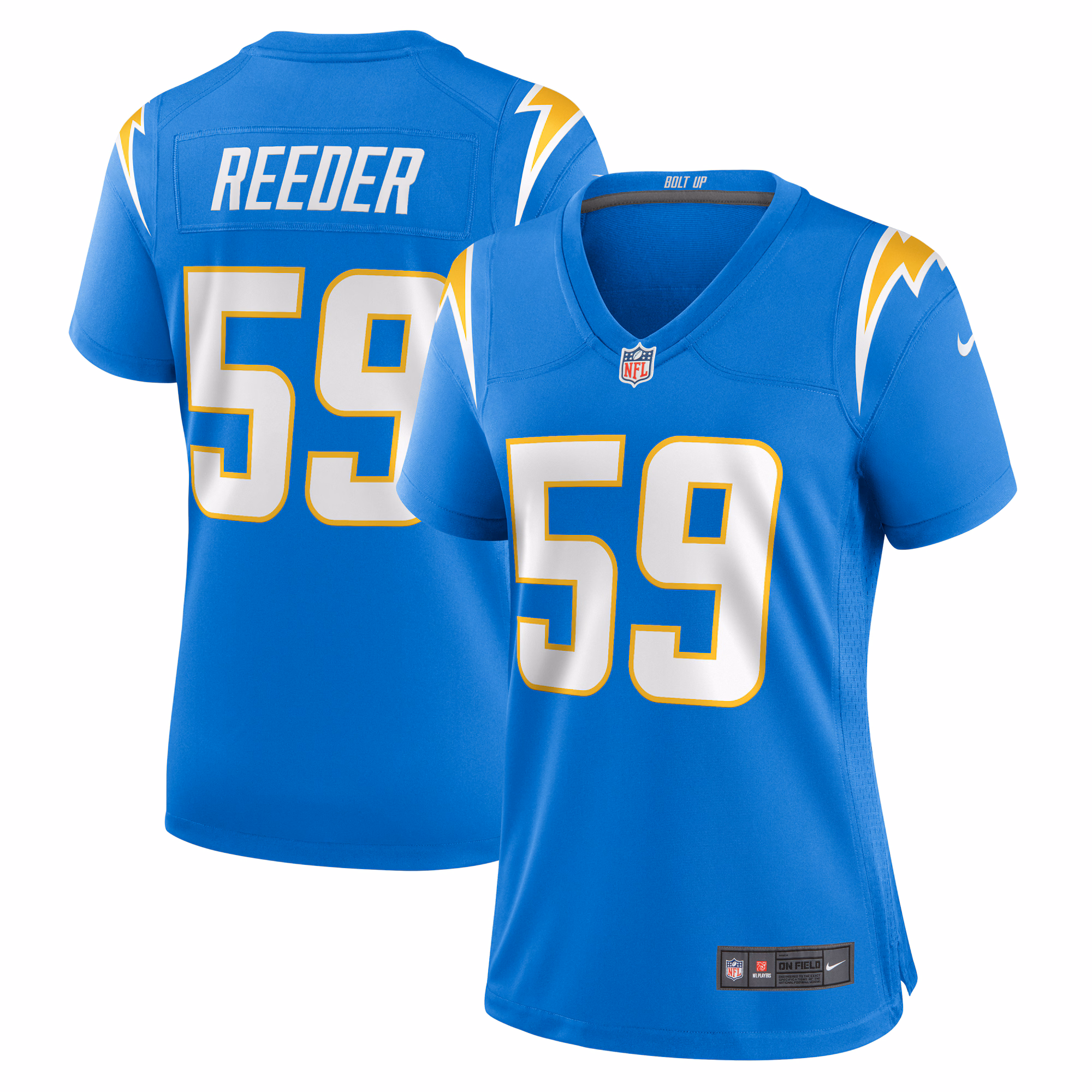 Troy Reeder Los Angeles Chargers Women's Team Game Jersey -  Powder Blue