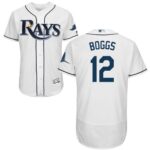 Men's Tampa Bay Rays #12 Wade Boggs White Flexbase Collection Stitched Jersey