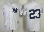 Mitchell And Ness 1995 New York Yankees #23 Don Mattingly Stitched White Throwback Jersey