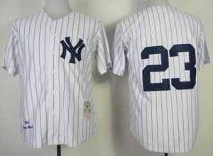 Mitchell And Ness 1995 New York Yankees #23 Don Mattingly Stitched White Throwback Jersey