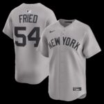 New York Yankees Max Fried #54 Gray Road Limited Player Jersey