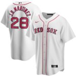 Men's  Boston Red Sox #28 J.D. Martinez White Home 2020 Jersey