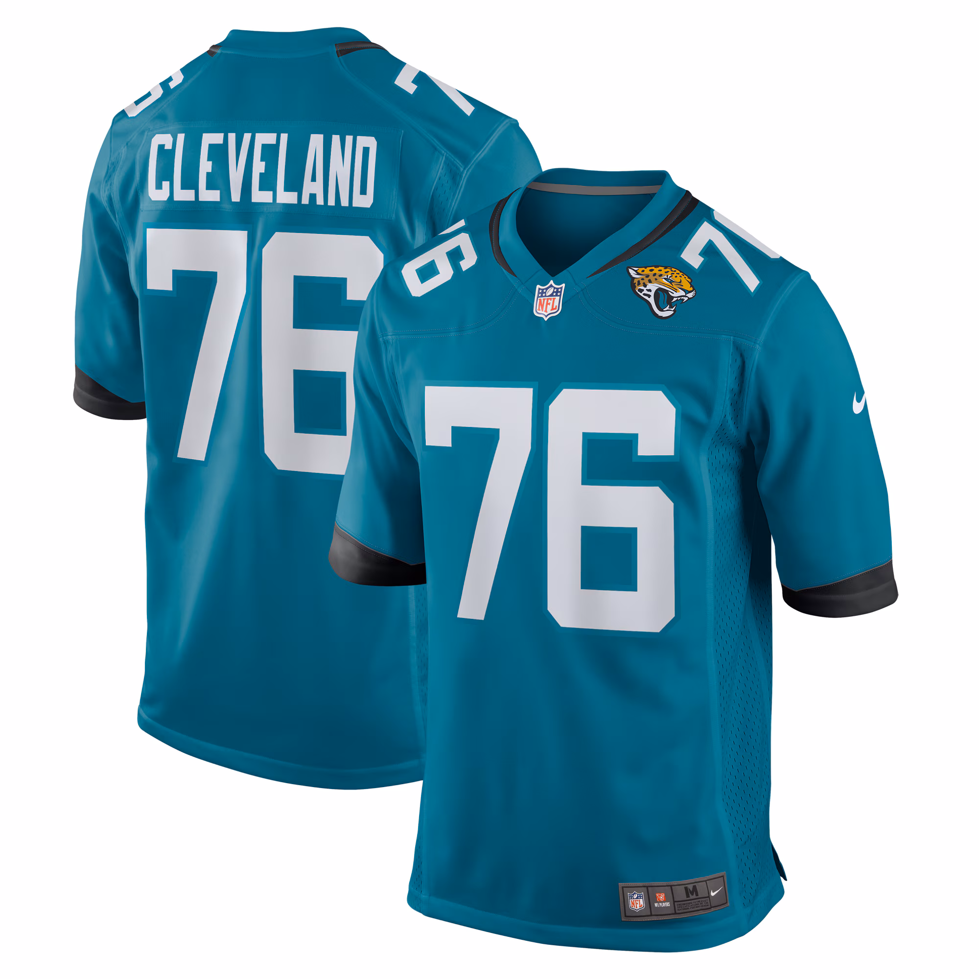 Ezra Cleveland #76 Jacksonville Jaguars Game Jersey - Teal