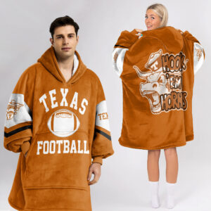 Adult Texas Longhorns Football Unisex Blanket Hoodie