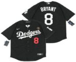 Men's Los Angeles Dodgers #8 Kobe Bryant Black With KB Patch Stitched Cool Base  Jersey