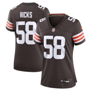 Hicks Cleveland Browns Women's  Game Jersey -  Brown