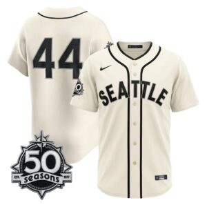 Julio Rodríguez #44 Seattle Mariners 50th Anniversary Steelheads Sunday Night Jersey - Cream