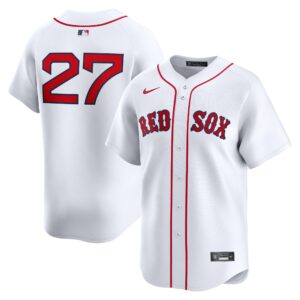Men's Boston Red Sox Carlton Fisk  White Home Limited Player Jersey