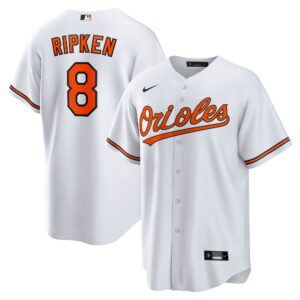 Baltimore Orioles Cal Ripken Jr. #8 White  Throwback Replica Player Jersey