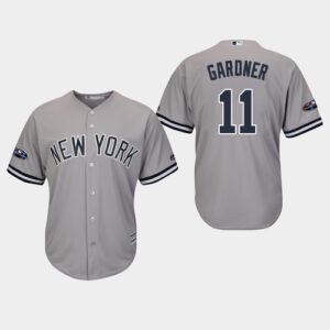 Men's New York Yankees #11 Brett Gardner Gray Cool Base Jersey