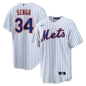 Men's New York Mets Kodai Senga  White/Royal Home Replica Player Jersey