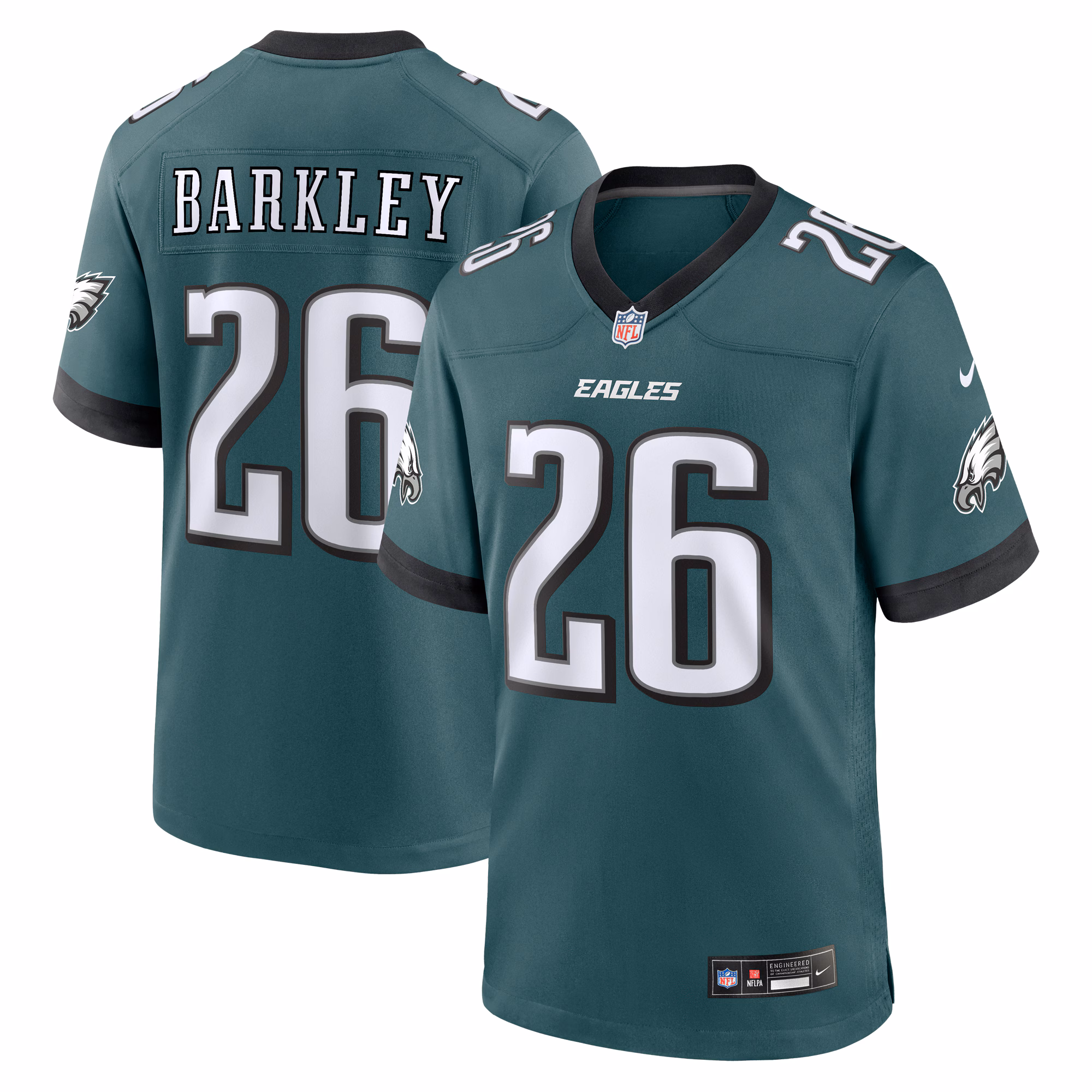 Men's Philadelphia Eagles #26 Saquon Barkley Midnight Green Game Player Jersey
