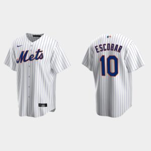 Men's New York Mets #10 Eduardo Escobar White Home Jersey
