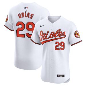 Men's Baltimore Orioles Ramon Urias  White Home Elite Player Jersey